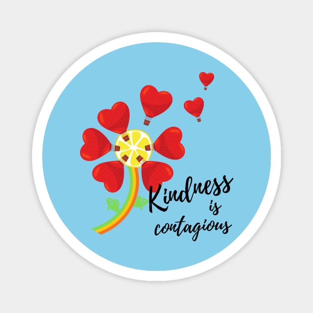 Kindness is Contagious Magnet by Dreanpitch